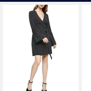 BCBGeneration Black Women's Polkadot Wrap Dress